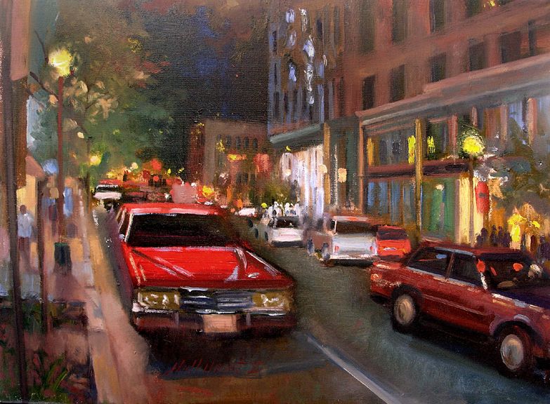 7th Ave. Washington, DC 18x24 Oil HALL GROAT II  