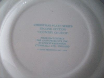 AVON COUNTRY CHURCH CHRISTMAS 1974 PLATE 2ND EDITION  