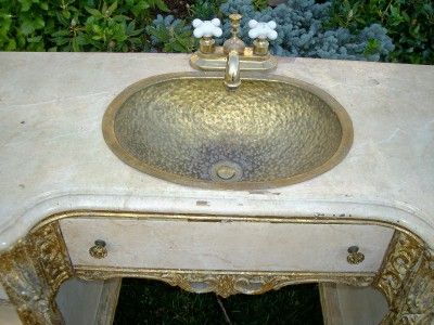   Budoir Carved Gilt Wood Dresser/Vanity/Set Mirror Chair Sink  