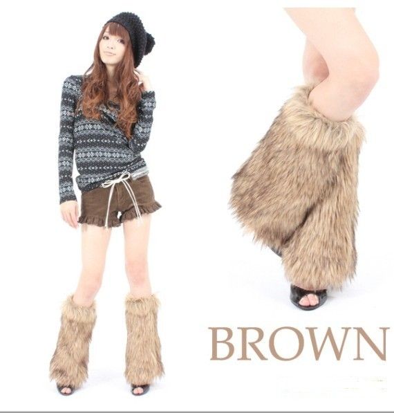 new rabbit fur foot leg warmer #56876  