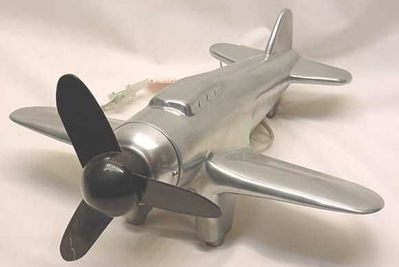 ALUMINUM ART DECO P 47 AIRPLANE FAN  