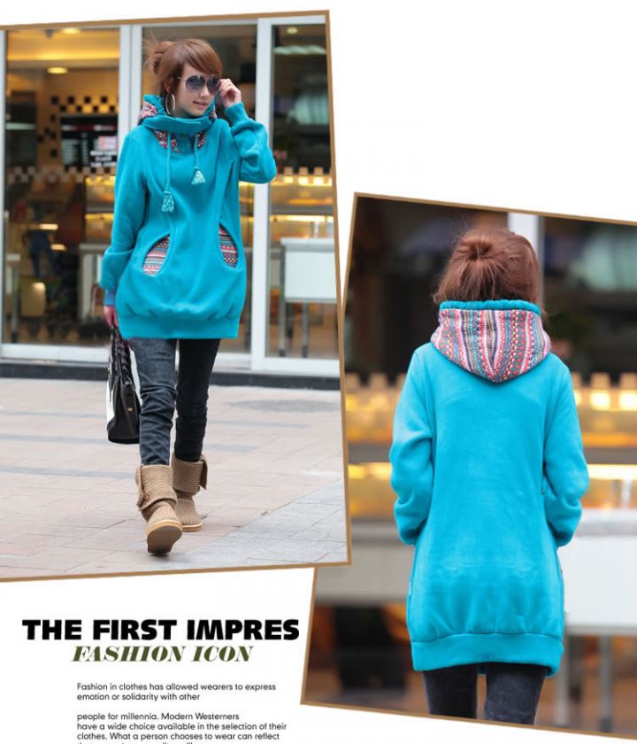   Korea Lovely Cute Fleece Warm Hooded Sweater Coat Hoodie Jacket  