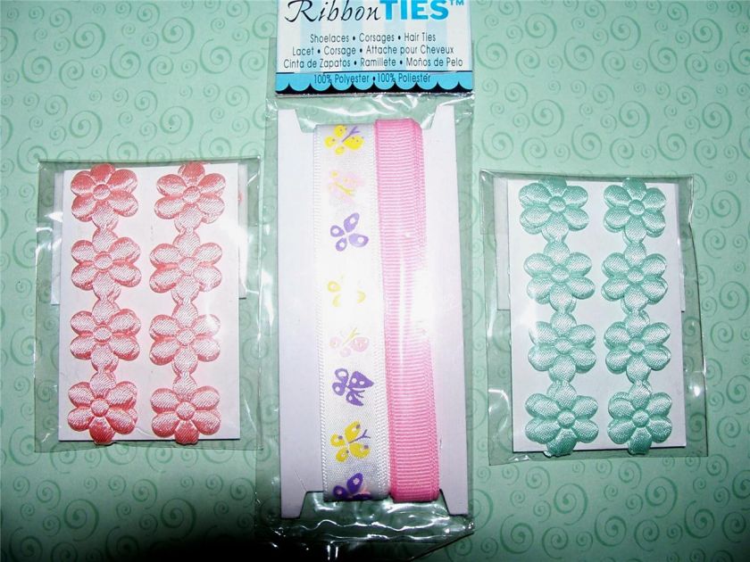 Butterfly Ribbon Ties & Flower Craft Trims Scrapbooking  