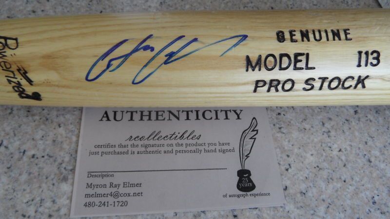 Oakland As Chris Carter Signed Game Used Bat COA  