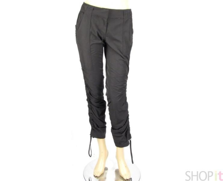 New Bebe Sport PH8 Taffeta Shirred Ruched Crop Pant Blk  