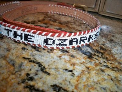 VTG THE OZARKS INDIAN BEADED SOUVENIR BELT 32  