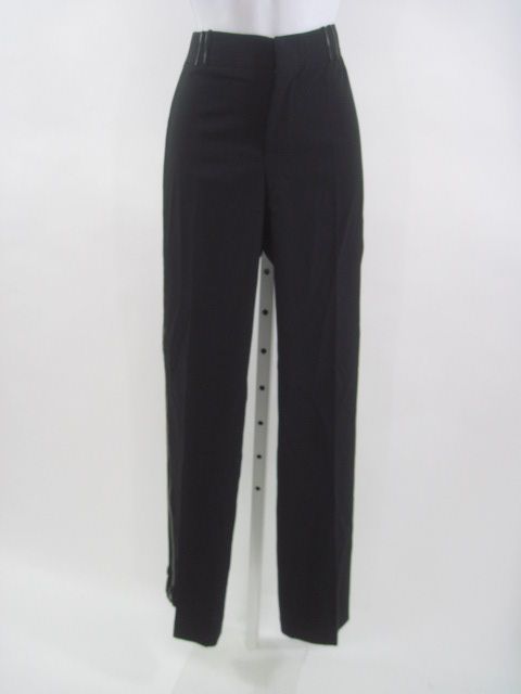 AUTH GUCCI Black Zipper Leg Tuxedo Pants Slacks Sz 40  