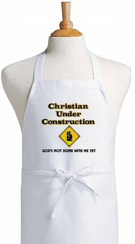 Christian Under Construction Kitchen Aprons For Cooking  