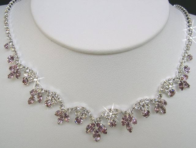 Bridal Necklace Crystal EARRINGS SET Prom Wedding N1Z48  