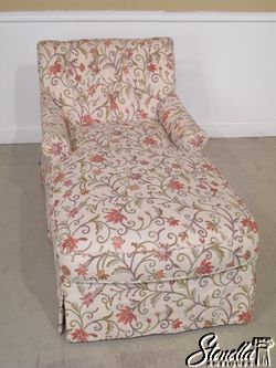 18284 Upholstered Floral Decorated Chaise Lounge  