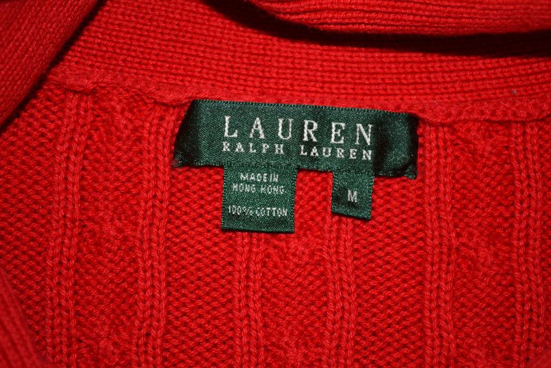   RED MOCK V NECK CASUAL COTTON KNIT SWEATER WOMENS LADIES MEDIUM  