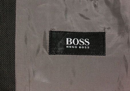 695 Hugo Boss Dark Olive Nailhead 3 Button Suit 38 R  