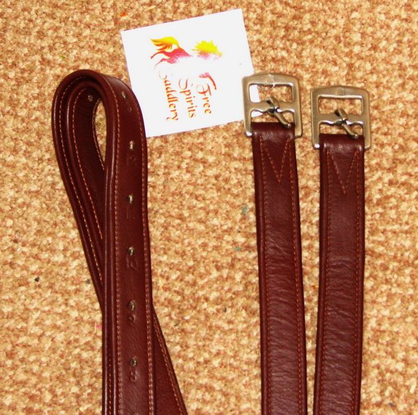   No Stretch Bonded Nylon Reinforced Long Saddle Stirrup Leathers  