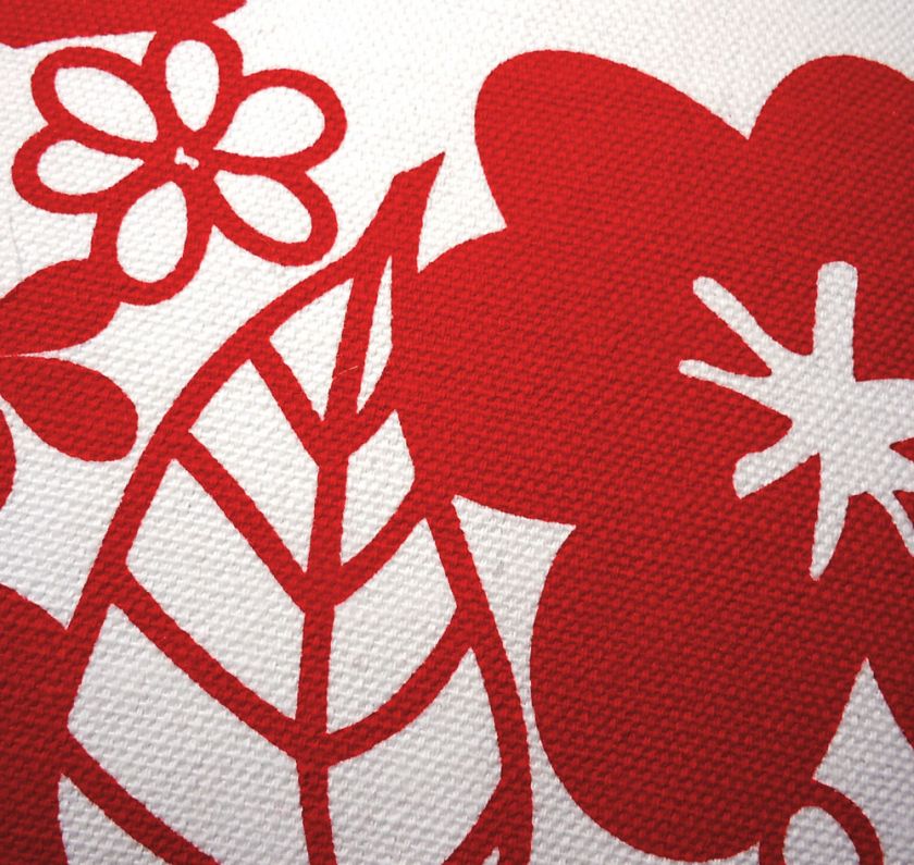 EA66 Big Red Flower Flora Leaf Linen Cushion/Pillow/Throw Cover*Custom 