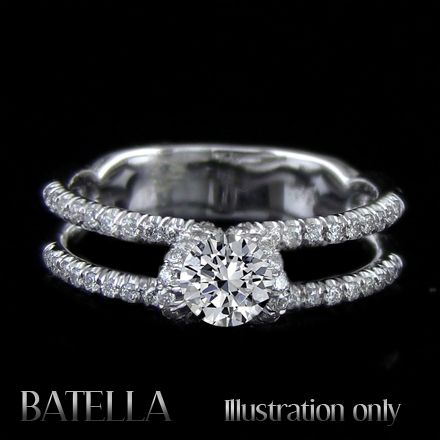 31 Ct E F VVS2 VS1 Semi Mount Ring With Round Brilliant Side Diamonds 