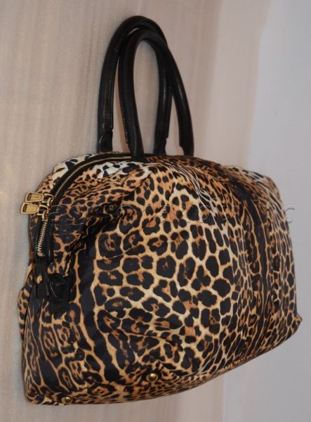 YSL Yves Saint Laurent brown leopard nylon Easy bag  