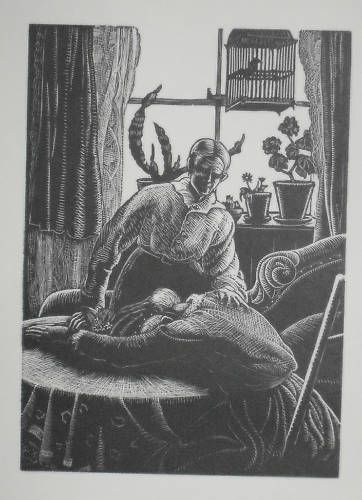 CLARE LEIGHTON Print  Woodcut 1934 CONSOLING FRIEND  