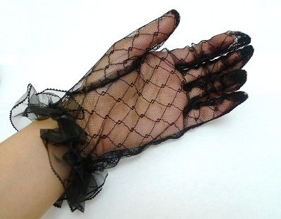   WRIST HAND LADY WOMAN BRIDAL BANQUET WEDDING DRESS LACE MESH GLOVES A1