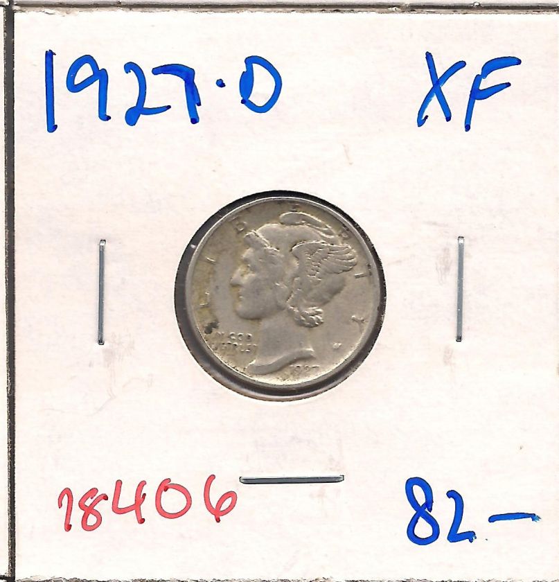 1927 D Mercury Dime Ten Cent Extra Fine #18406  