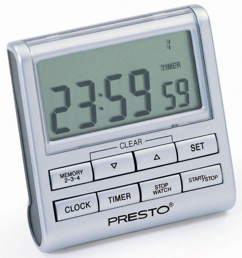 Presto 04212 Electronic Kitchen Timer / Clock / Stopwatch / Calendar 