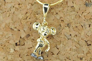 14 K Yellow Gold Children Mickey Mouse Pendant  