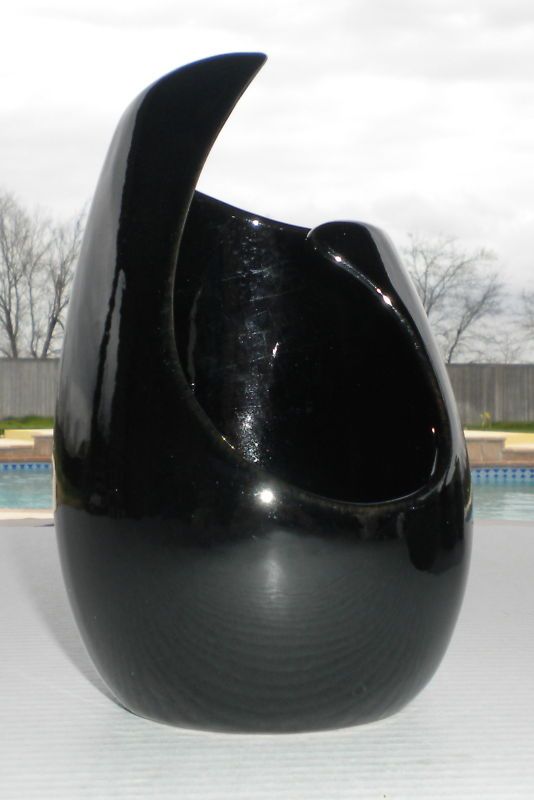 VTG FRANKOMA 21 RARE UNUSUAL COLOR BLACK VASE MODERN  