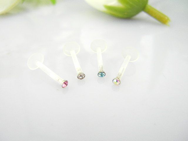 LOT50 Body Jewelry UV Labret Lip Piercing 16g 1.2X10x2  