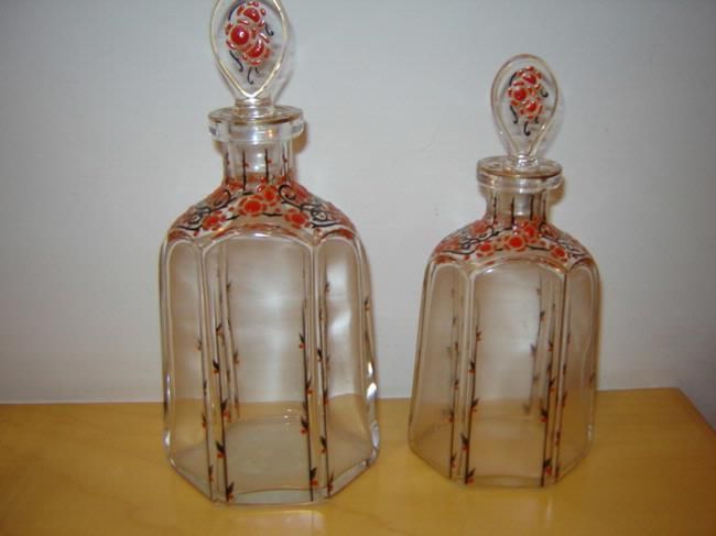 Perfumes, Enameled PAIR, Goupy, Marcel Signed, Vintage  