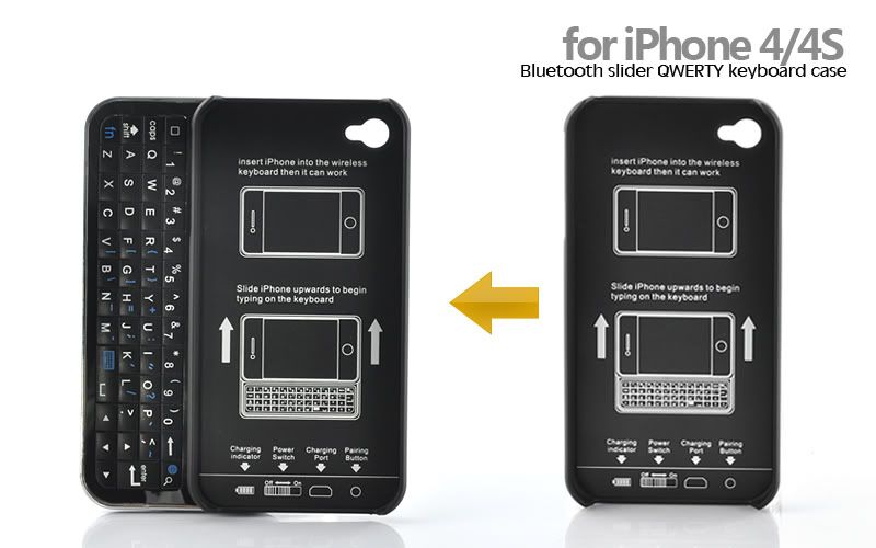 Bluetooth Slider QWERTY Keyboard Case for iPhone 4/4S  