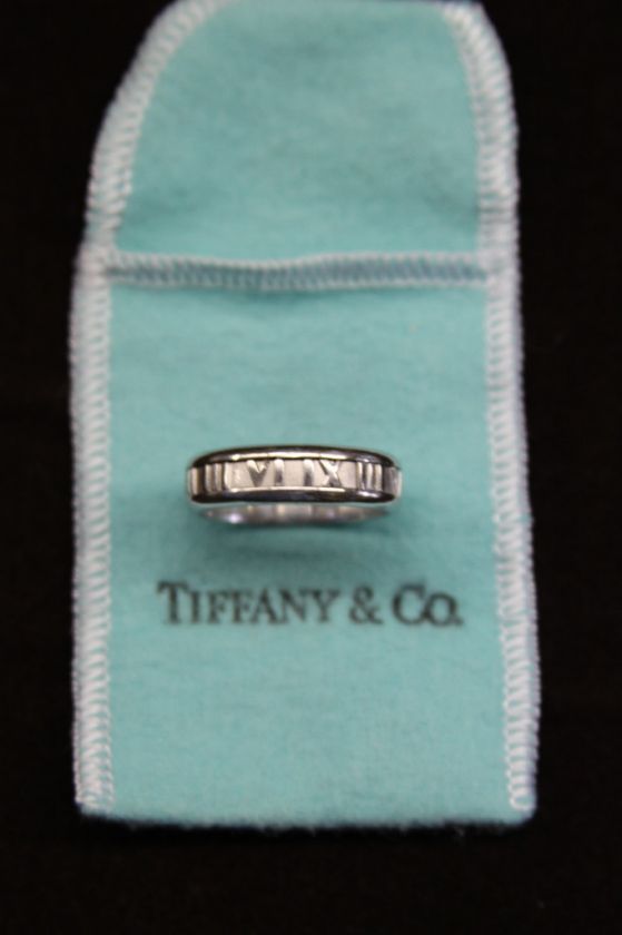 Tiffany & Co 18K WG Atlas Ring Size 12  