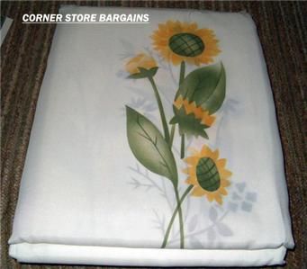 Sunflower FABRIC SHOWER CURTAIN w/Valance & Liner  