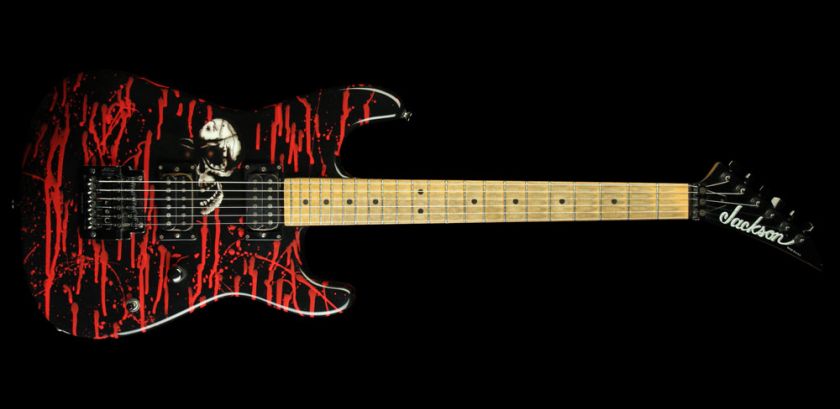 1986 Jackson San Dimas Electric Guitar Bloodsplatter Skull Graphic 