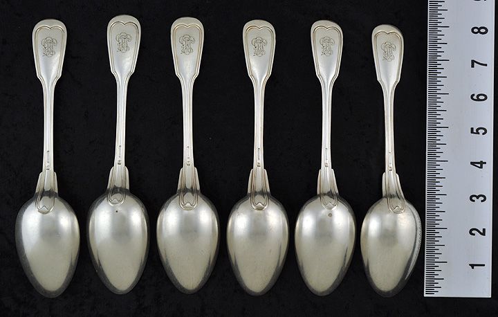 SP French Christofle Chinon Soup/ Serving Spoons  