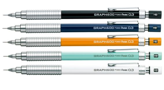 Pentel Graph 600 0.3mm Mechanical Pencil 5 colors  