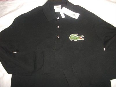 LACOSTE POLO SHIRT MODERN FIT SIZE 5=M MENS NWT $92.00 BLACK  