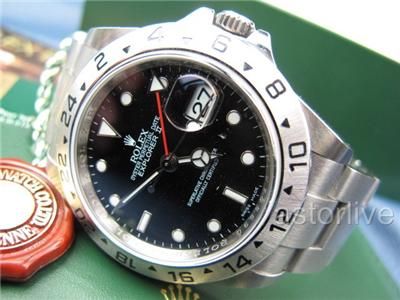 2010 ROLEX EXPLORER II Date Watch SS Ref 16570 Engraved Bezel V Serial 