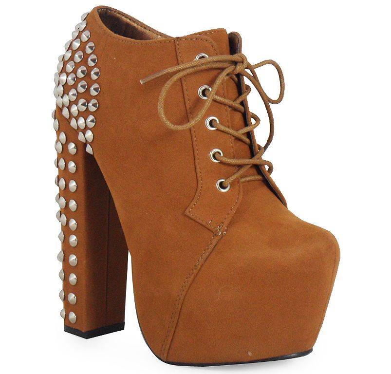 NEW LADIES LACE UP HIGH HEEL PLATFORM SHOES BOOTS SIZES 3 8