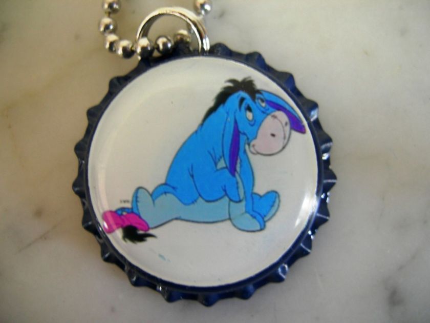 WINNIE THE POOH EEYORE BOTTLE CAP NECKLACE  