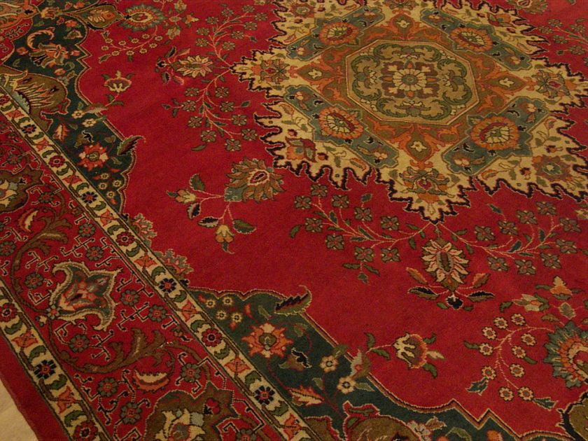 10x13 Handmade Carpet Antique Persian Afshan Tabriz Rug  