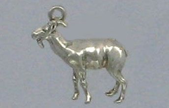 Sterling Silver 3 D Goat Charm, get my goat, New  