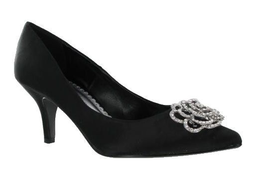 Joan Rivers Womens Dazzling Black Evening/Wedding pump  