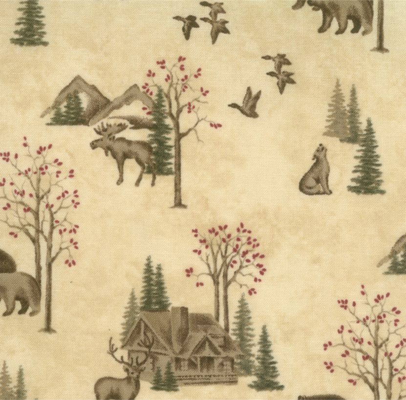 MODA Fabric HOLLY TAYLOR CLASSICS Woods / Natural   by the 1/2 yard 