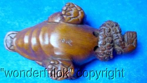 169 Japanese Handwork Boxwood Wood Netsuke Crocodile  