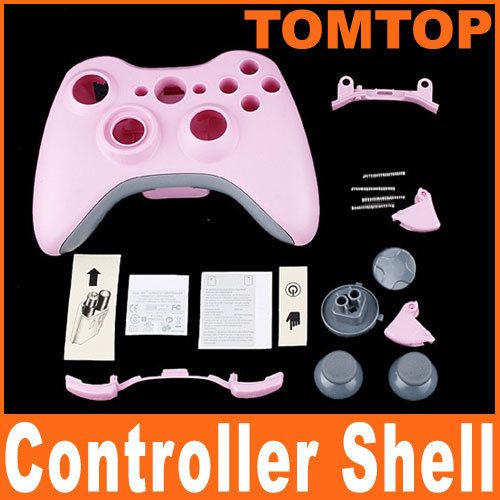 Pink Wireless Controller Full Shell Case for XBOX 360  