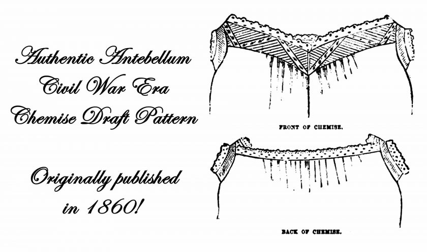 Antebellum Civil War Chemise Shift Draft Pattern 1860  