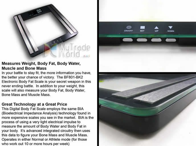 Ultra Slim Body Fat Hydration Scale Large LCD Backlight  