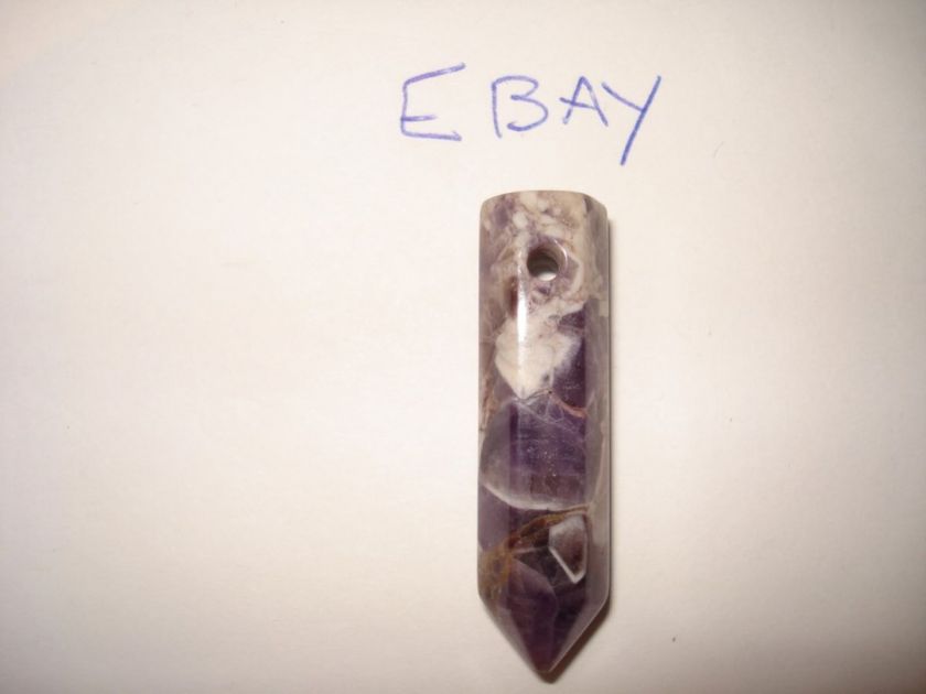 Natural Amethyst Crystal Gemstone 1 Point Pendant  