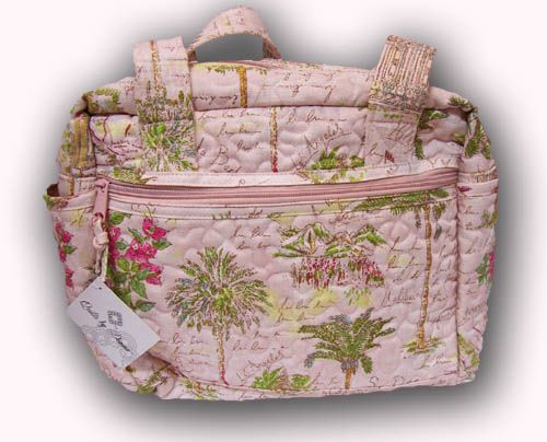 DONNA SHARP PINK GREEN LA BEVERLY HILLS TRAVEL DIAPER AVA TOTE 