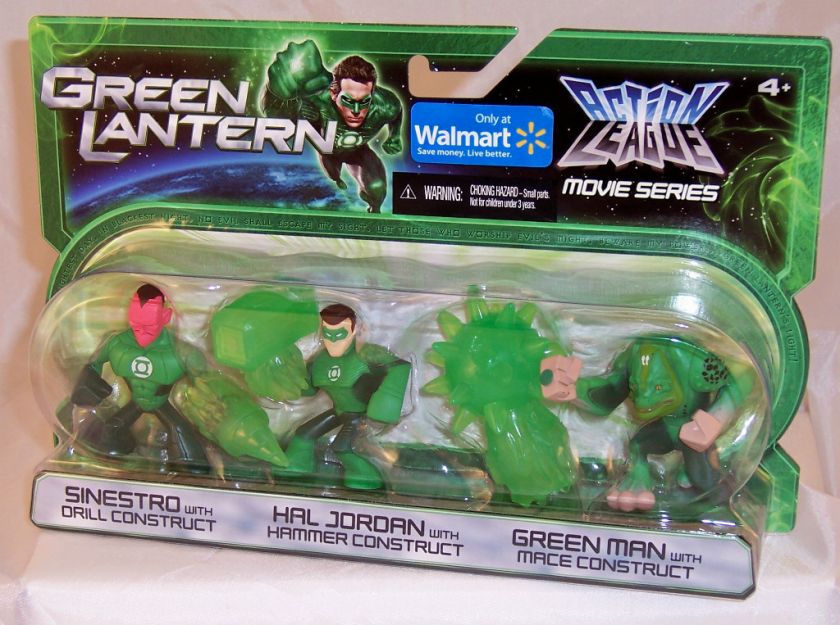   Action League 3 Pack SINESTRO HAL JORDAN GREEN MAN  Set NEW