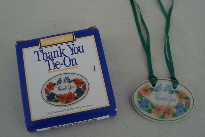 Longaberger Thank you Basket Tie on NIP MINT  